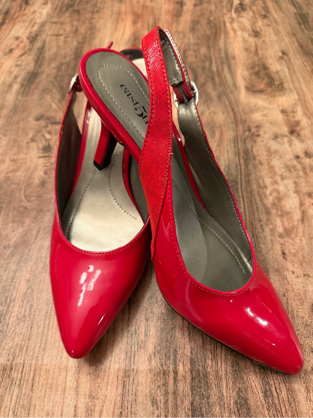 NWOT East 5th Red Pointed Toe Slingback Heels